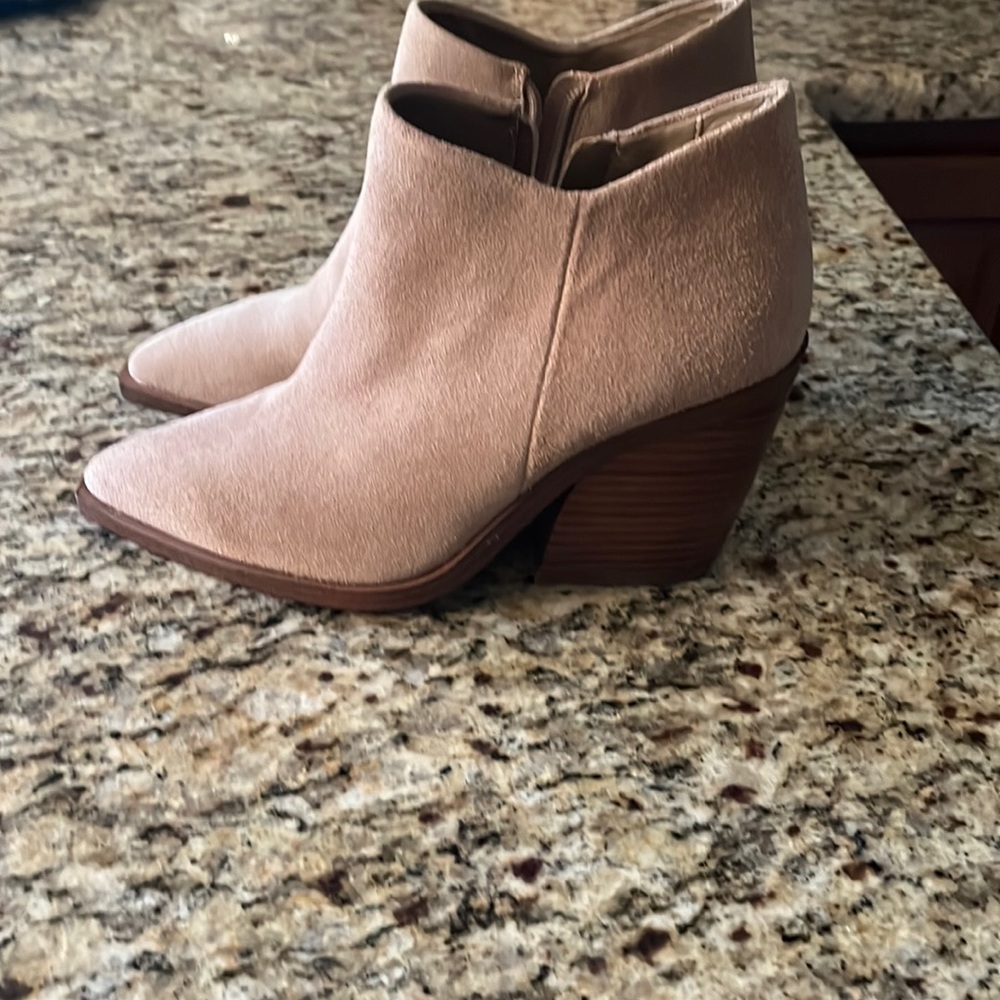 Vince Camuto tan booties